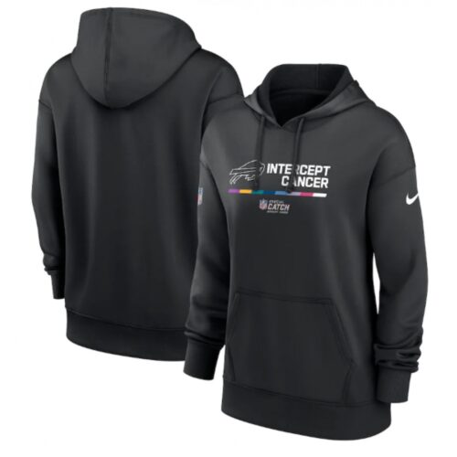 6862ad0e0633d_1 Women's Buffalo Bills 2022 Black NFL Crucial Catch Therma Performance Pullover Hoodie(Run Small)