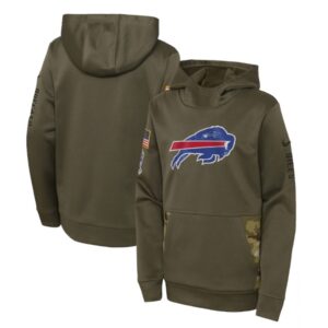 6862ad4a258c3_1 Youth Buffalo Bills 2022 Olive Salute to Service Therma Performance Pullover Hoodie