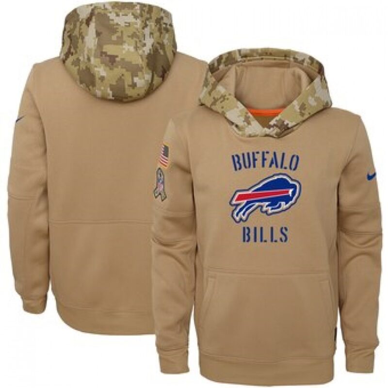 6862ad4d58d80_1 Youth Buffalo Bills Khaki 2019 Salute to Service Therma Pullover Hoodie