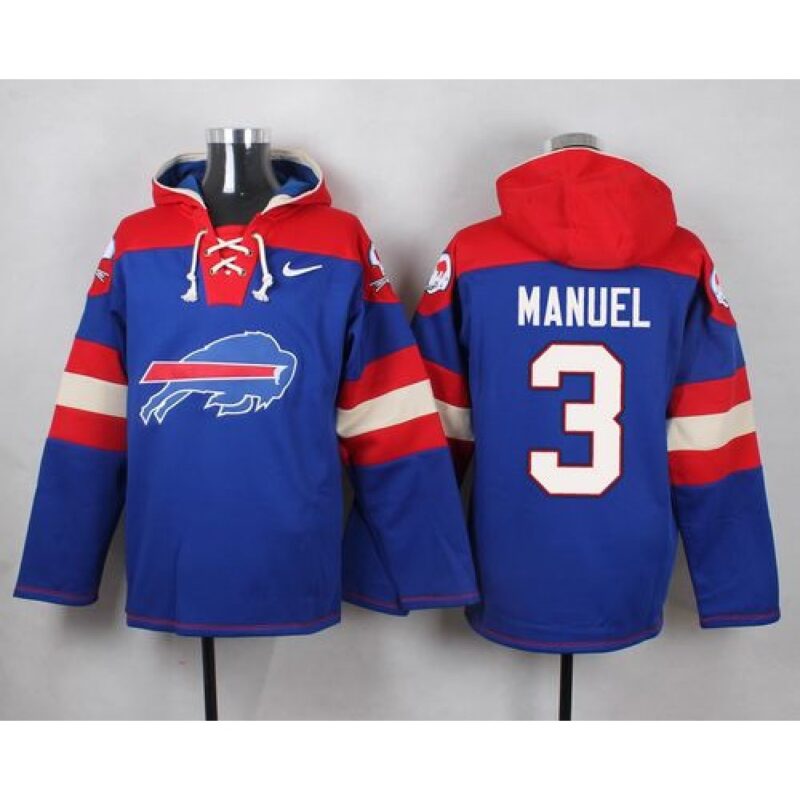 6862ada26597a_1 Bills #3 EJ Manuel Royal Blue Player Pullover NFL Hoodie