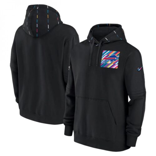 6862ae09f0271_1 Men's Buffalo Bills Black 2023 Crucial Catch Club Pullover Hoodie
