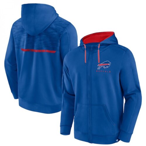 6862ae2e65350_1 Men's Buffalo Bills Blue Defender Evo Full-Zip Hoodie