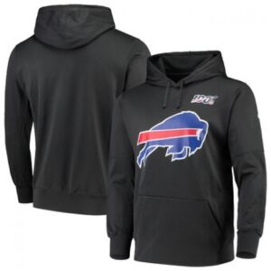 6862ae4e04378_1 Men's Buffalo Bills Charcoal 100th Season Primary Logo Circuit Performance NFL Pullover Hoodie