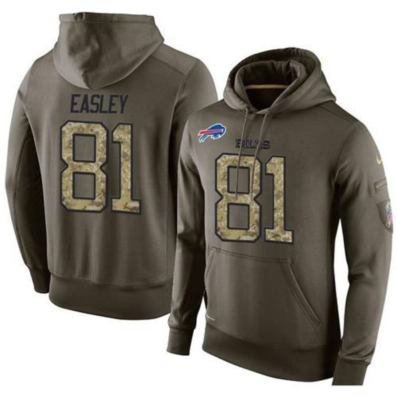 6862ae9d75ea8_1 NFL Men's Buffalo Bills #81 Marcus Easley Stitched Green Olive Salute To Service KO Performance Hoodie