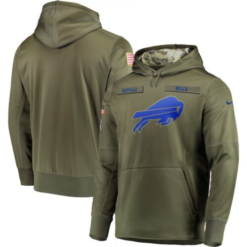 6862aec1d27d0_1 Men's Buffalo bills 2018 Olive Salute to Service Sideline Therma Performance Pullover Stitched NFL Hoodie