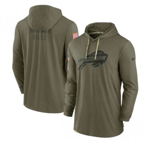 6862aec870e26_1 Men's Buffalo Bills 2022 Olive Salute to Service Tonal Pullover Hoodie