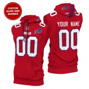 6862aed15982d_1 Men's Buffalo Bills Customized Red Limited Edition Sleeveless Hoodie