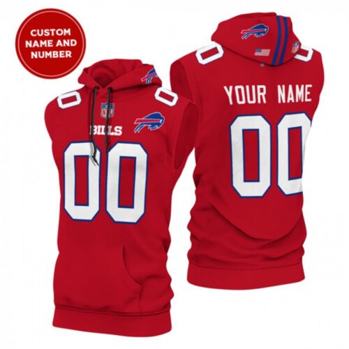 6862aed15982d_1 Men's Buffalo Bills Customized Red Limited Edition Sleeveless Hoodie