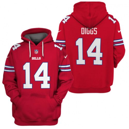 6862aed785fc3_1 Men's Buffalo Bills #14 Stefon Diggs 2021 Red Pullover Hoodie