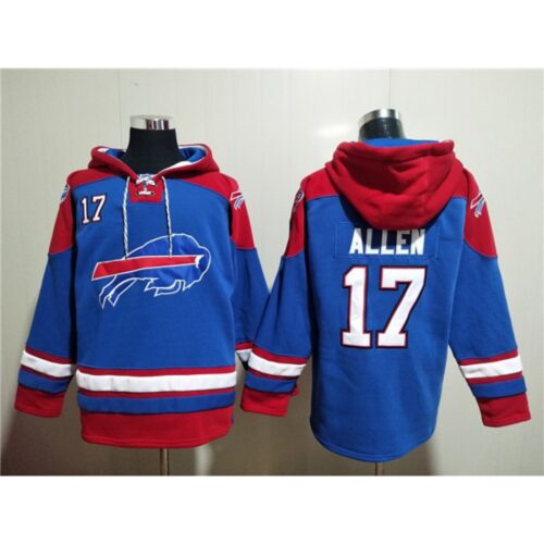 6862aee283dd6_1 Men's Buffalo Bills #17 Josh Allen Red/Blue Ageless Must-Have Lace-Up Pullover Hoodie