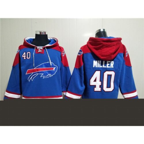 6862aeed9b840_1 Men's Buffalo Bills #40 Von Miller Red/Blue Ageless Must-Have Lace-Up Pullover Hoodie
