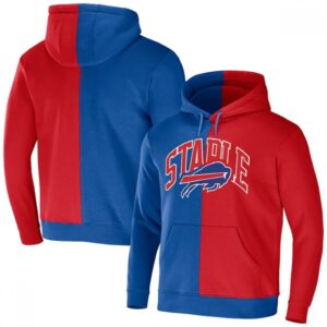 6862af3f25624_1 Men's Buffalo Bills Royal/Red Split Logo Pullover Hoodie