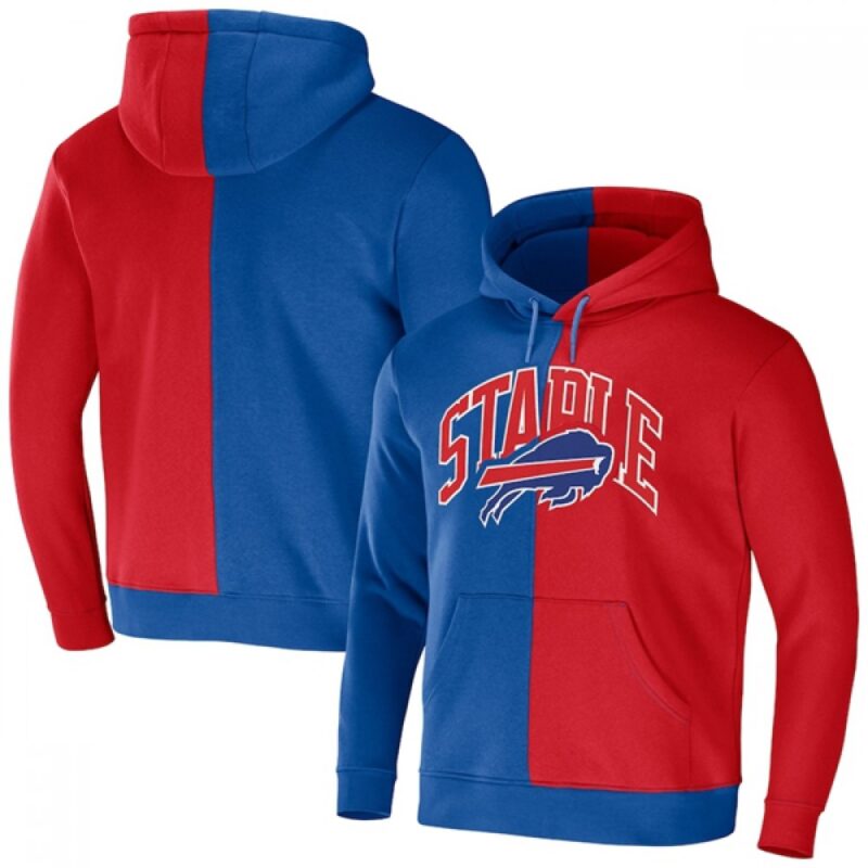 6862af3f25624_1 Men's Buffalo Bills Royal/Red Split Logo Pullover Hoodie
