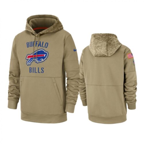 6862af6c72dc1_1 Men's Buffalo Bills Tan 2019 Salute to Service Sideline Therma Pullover Hoodie