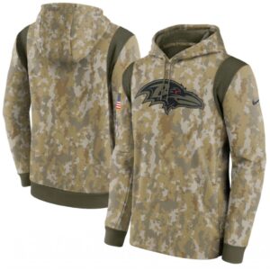 6862afa03eb7f_1 Men's Baltimore Ravens Camo 2021 Salute To Service Therma Performance Pullover Hoodie