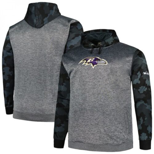 6862afa6bcc03_1 Men's Baltimore Ravens Heather Charcoal Big & Tall Camo Pullover Hoodie