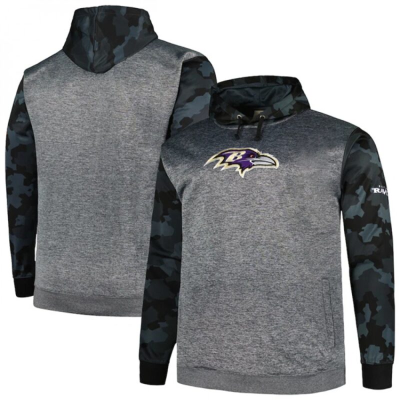 6862afa6bcc03_1 Men's Baltimore Ravens Heather Charcoal Big & Tall Camo Pullover Hoodie