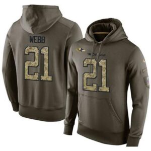 6862afc38e01e_1 NFL Men's Baltimore Ravens #21 Lardarius Webb Stitched Green Olive Salute To Service KO Performance Hoodie
