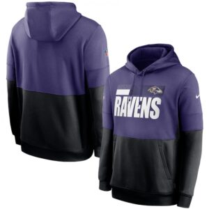 6862b05e01dd5_1 Men's Baltimore Ravens Purple/Black Sideline Impact Lockup Performance Pullover Hoodie