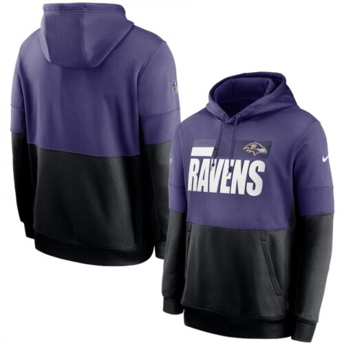 6862b05e01dd5_1 Men's Baltimore Ravens Purple/Black Sideline Impact Lockup Performance Pullover Hoodie