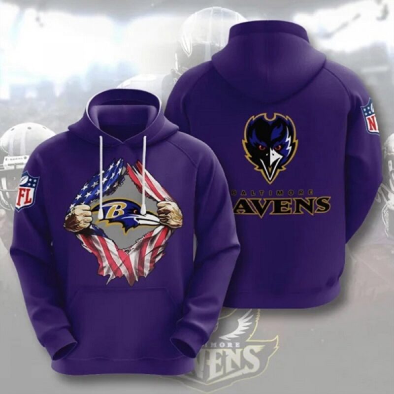 6862b0613b4c4_1 Men's Baltimore Ravens Purple 3D Trending Hoodie