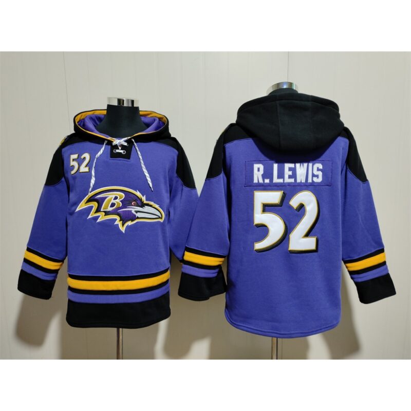 6862b0899db49_1 Men's Baltimore Ravens #52 Ray Lewis Ageless Must-Have Lace-Up Pullover Hoodie