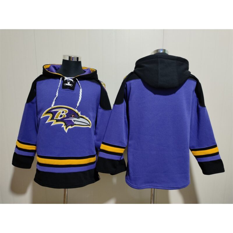 6862b09c205c4_1 Men's Baltimore Ravens Blank Ageless Must-Have Lace-Up Pullover Hoodie