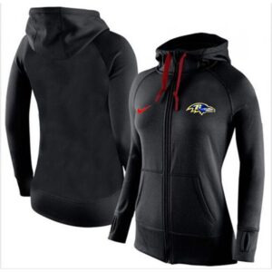 6862b0a931b21_1 Women's Baltimore Ravens Full-Zip Performance Hoodie Black