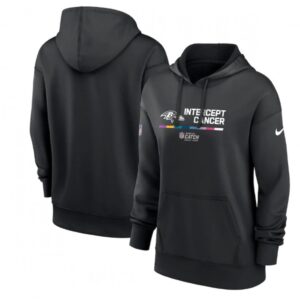 6862b0af8a17d_1 Women's Baltimore Ravens 2022 Black NFL Crucial Catch Therma Performance Pullover Hoodie(Run Small)