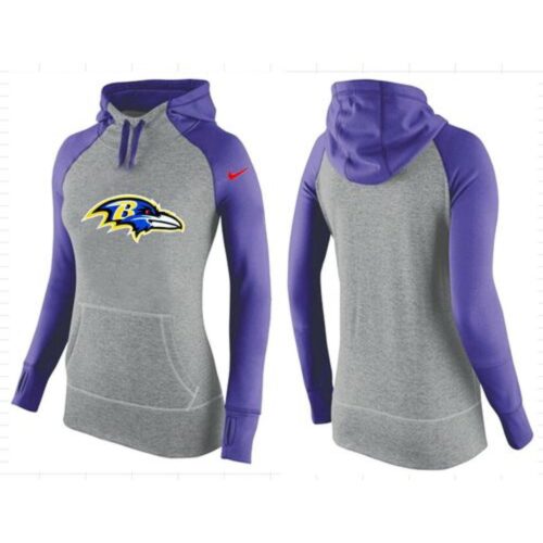6862b0c9bd5b2_1 Women's Baltimore Ravens Performance Hoodie Grey & Purple_2