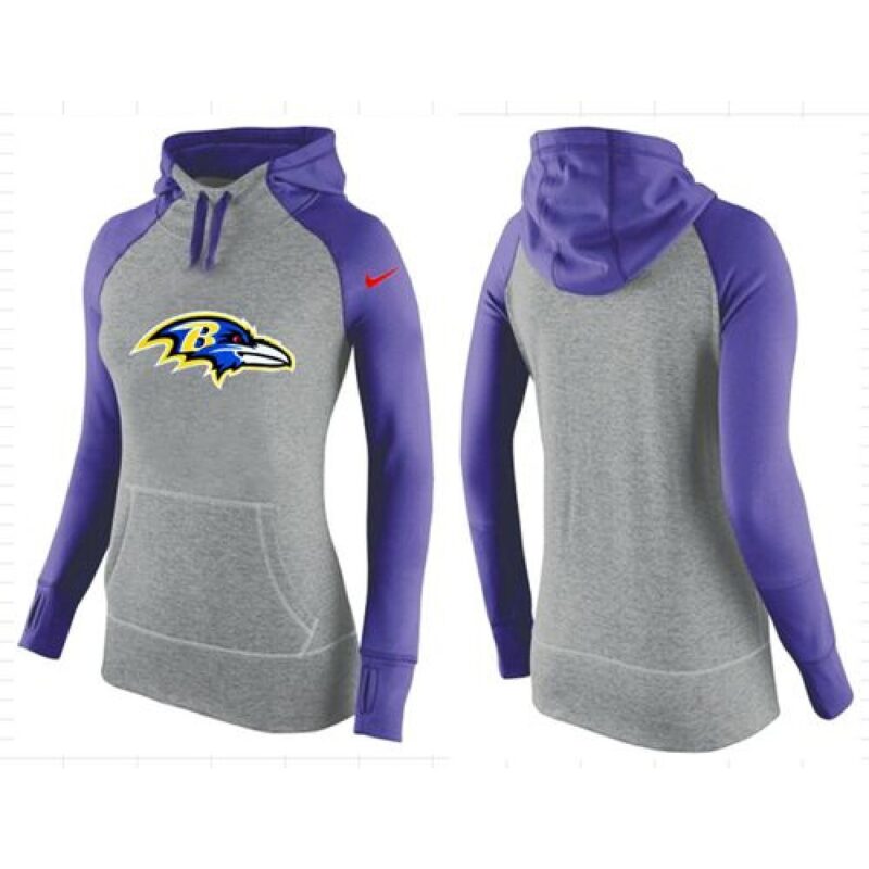 6862b0c9bd5b2_1 Women's Baltimore Ravens Performance Hoodie Grey & Purple_2