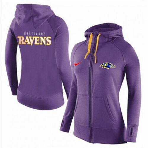 6862b0d7a3bd6_1 Women's Baltimore Ravens Full-Zip Performance Hoodie Purple