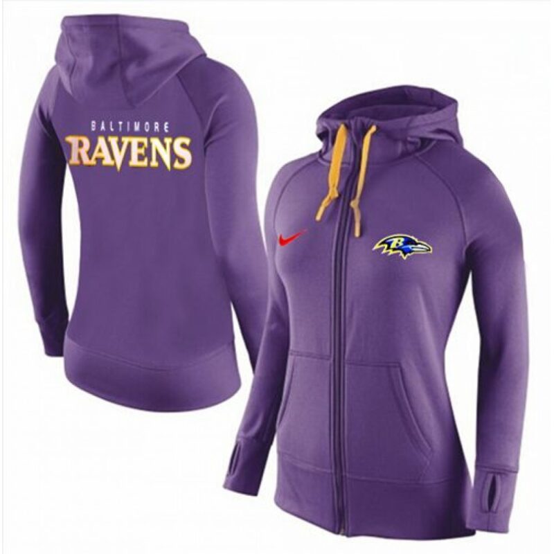 6862b0d7a3bd6_1 Women's Baltimore Ravens Full-Zip Performance Hoodie Purple