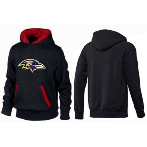 6862b0fb22ded_1 Baltimore Ravens Logo Pullover Hoodie Black & Red