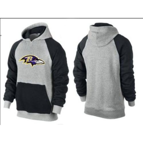 6862b1121b6c7_1 Baltimore Ravens Logo Pullover Hoodie Grey & Black
