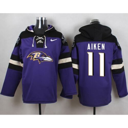 6862b11869494_1 Ravens #11 Kamar Aiken Purple Player Pullover NFL Hoodie