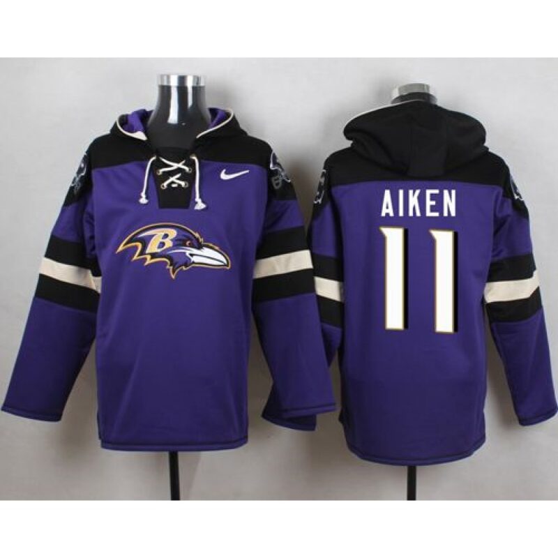 6862b11869494_1 Ravens #11 Kamar Aiken Purple Player Pullover NFL Hoodie