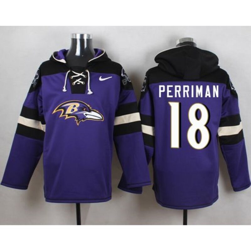 6862b11f98922_1 Ravens #18 Breshad Perriman Purple Player Pullover NFL Hoodie