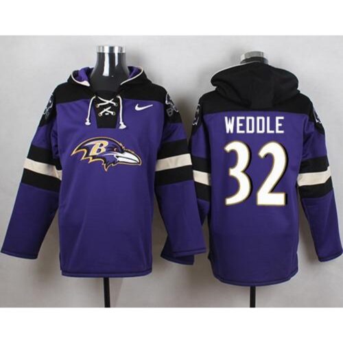 6862b131c306f_1 Ravens #32 Eric Weddle Purple Player Pullover NFL Hoodie