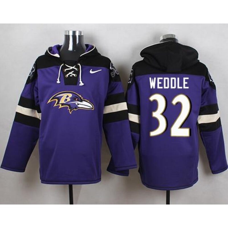 6862b131c306f_1 Ravens #32 Eric Weddle Purple Player Pullover NFL Hoodie