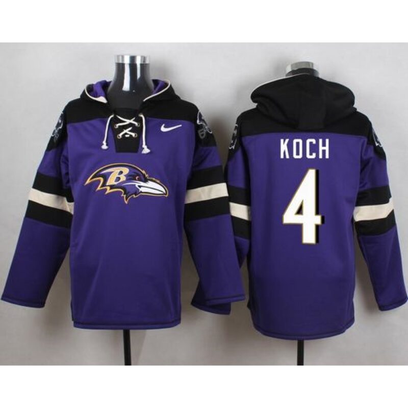 6862b1355d6cc_1 Ravens #4 Sam Koch Purple Player Pullover NFL Hoodie