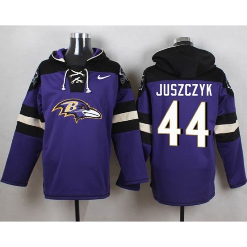 6862b1390efc7_1 Ravens #44 Kyle Juszczyk Purple Player Pullover NFL Hoodie