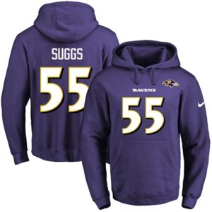 6862b14e7153b_1 Ravens #55 Terrell Suggs Purple Name & Number Pullover NFL Hoodie