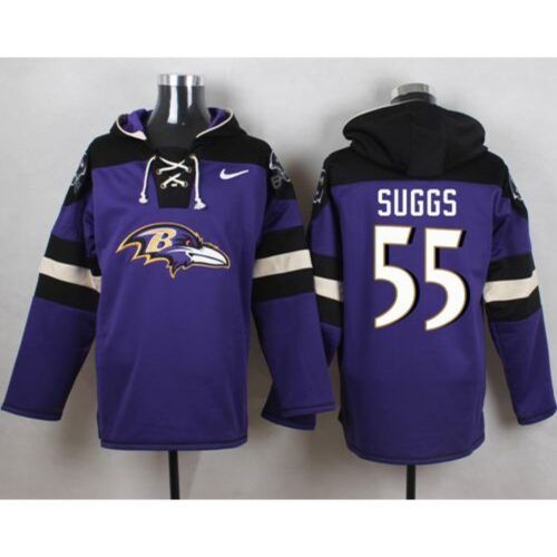 6862b1525bc86_1 Ravens #55 Terrell Suggs Purple Player Pullover NFL Hoodie