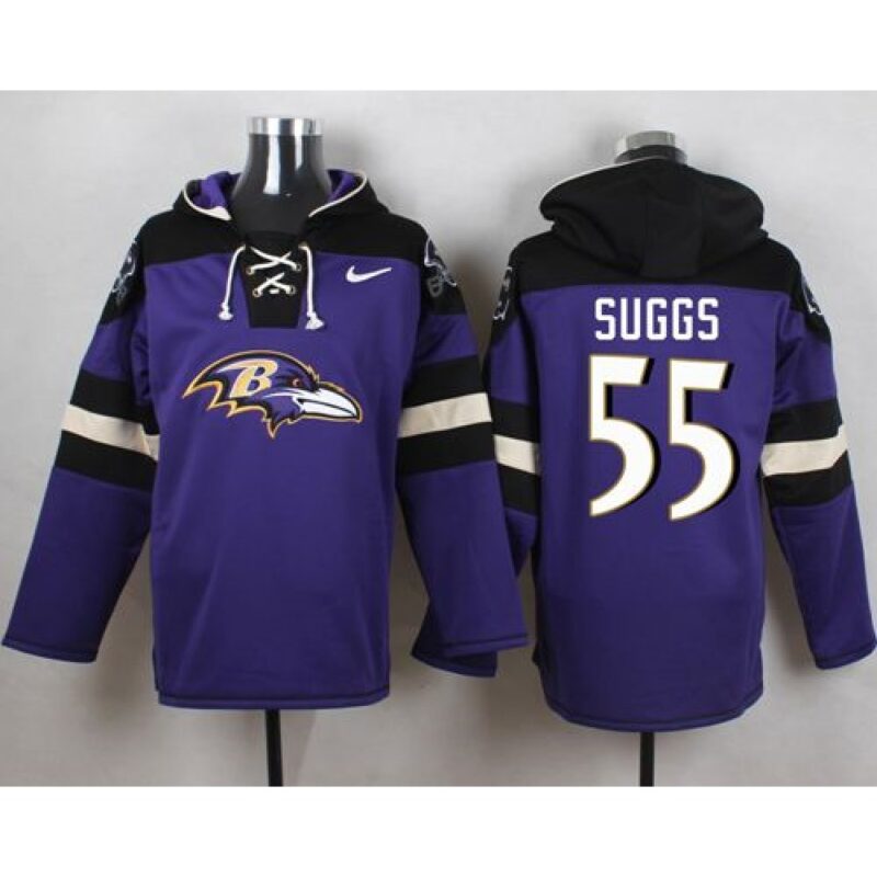 6862b1525bc86_1 Ravens #55 Terrell Suggs Purple Player Pullover NFL Hoodie