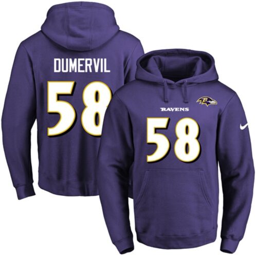 6862b15f27956_1 Ravens #58 Elvis Dumervil Purple Name & Number Pullover NFL Hoodie