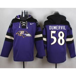 6862b163327d9_1 Ravens #58 Elvis Dumervil Purple Player Pullover NFL Hoodie