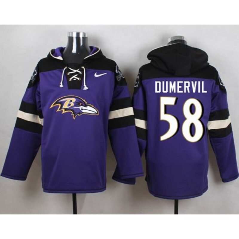 6862b163327d9_1 Ravens #58 Elvis Dumervil Purple Player Pullover NFL Hoodie