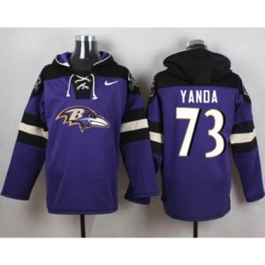6862b166b1925_1 Ravens #73 Marshal Yanda Purple Player Pullover NFL Hoodie