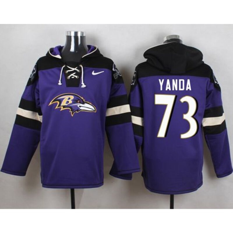 6862b166b1925_1 Ravens #73 Marshal Yanda Purple Player Pullover NFL Hoodie